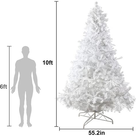 WELLFOR 10-ft Artificial Tree White Artificial Christmas Tree in the ...