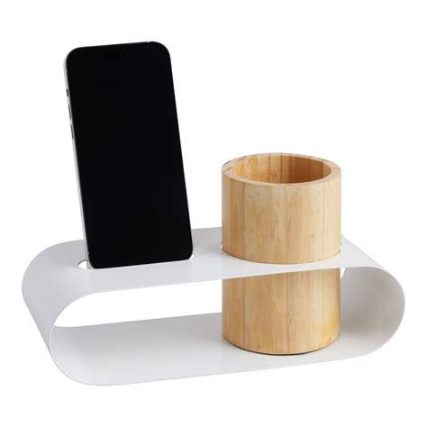 Wrenn Metal And Wood Phone Stand And Pencil Holder - World Market