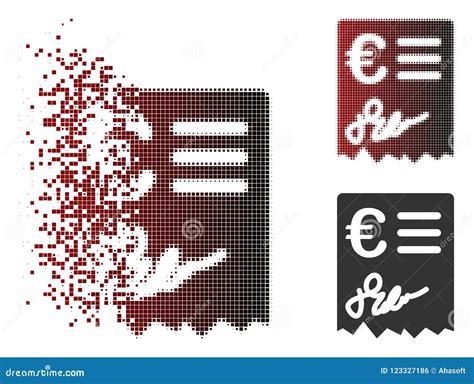 Icono Euro De Semitono Descompuesto De La Factura Del Pixel Ilustraci N