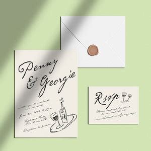 Champagne Wedding Invitation Set INSTANT DOWNLOAD - Etsy