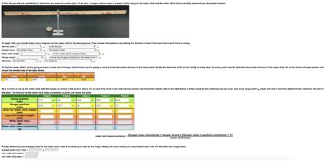 Solved Now It S Time To Set Up The Meter Stick With The Chegg