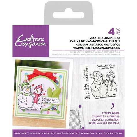 Crafters Companion 4 X 4 Clear Acrylic Stamp Set Warm Holiday Hugs