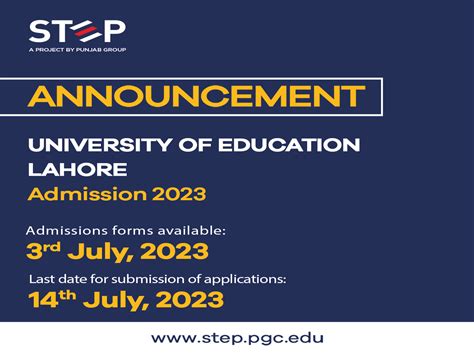 University Of Education Lahore 2023 Step By Pgc