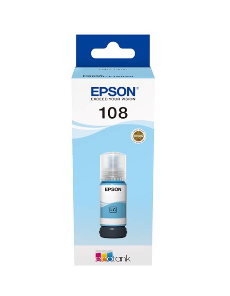 108 EcoTank Light Cyan Ink Bottle Ink Consumables Ink Paper