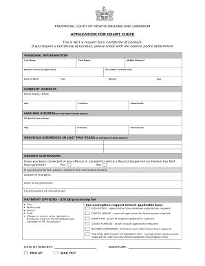 Fillable Online Court Nl Application For Court Check Fax Email Print