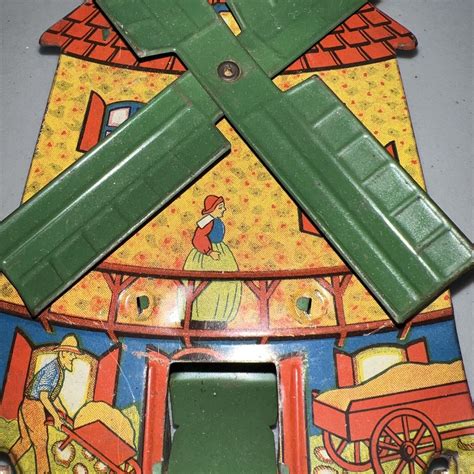 Dutch Mill Tin Litho Sand Toy Windmill May Attach To Bucket Pail Rare Ebay