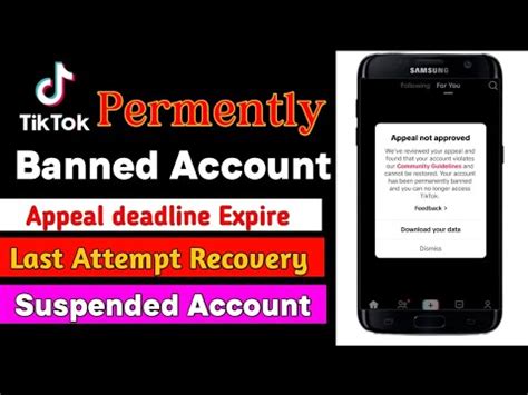 Appeal Not Approved Tiktok How To Recover Permanently Banned Tik Tok