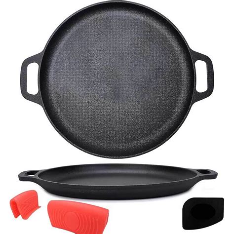 Pre Seasoned Cookware Pancake Baking Pan Round Cast Iron Pizza Pan With