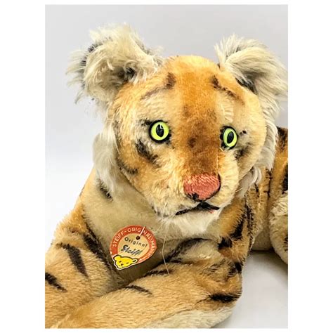 Vintage Steiff Tiger With Id Rsb And Original Steiff Teddy Bear