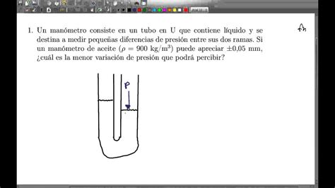 Problema De Manómetro En U 1 Youtube