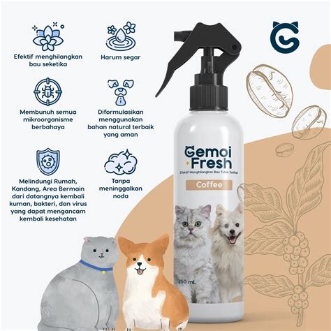 Jual GEMOI Fresh Spray Penghilang Bau Pesing Dan Kotoran Kucing Dan