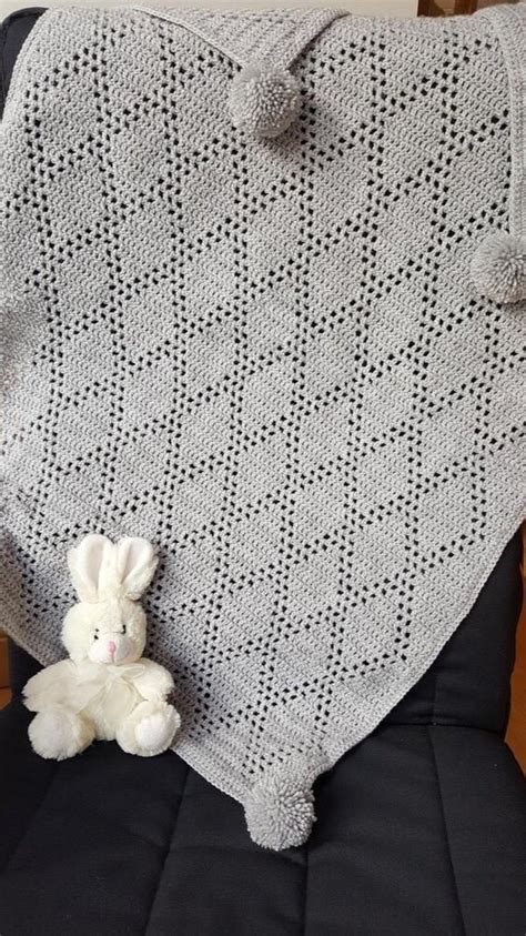 Double Diamond Filet Blanket Crochet Pattern By Avondale Patterns By