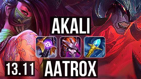 Akali Vs Aatrox Top 3 7m Mastery 1000 Games Dominating Kr