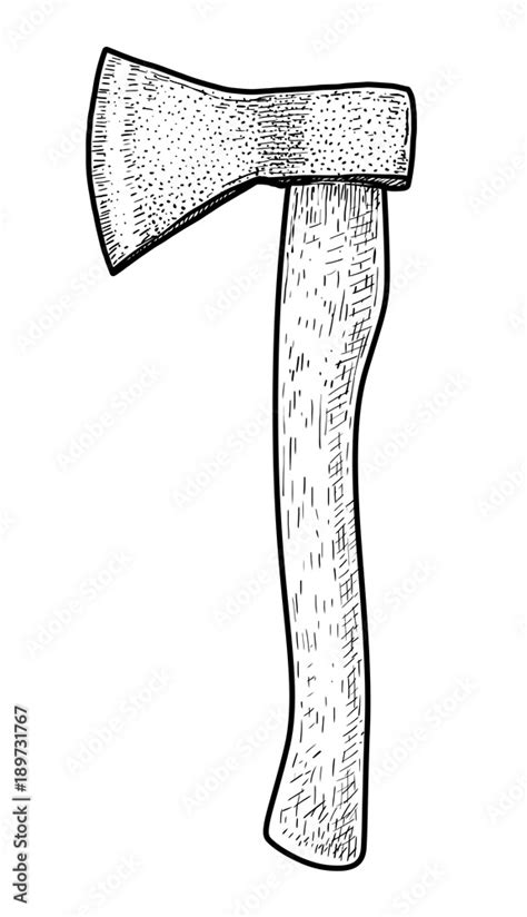 Axe illustration, drawing, engraving, ink, line art, vector Stock ...