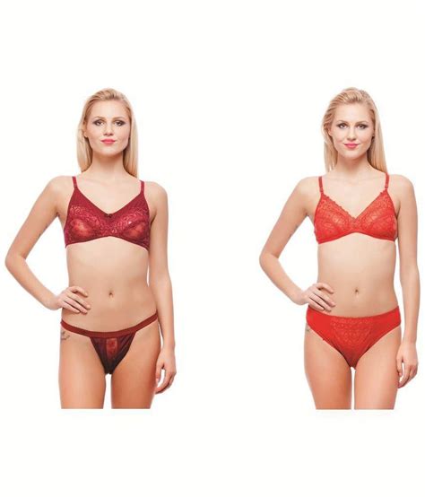 Buy Antra Orange Net Bra And Panty Sets Online At Best Prices In India Snapdeal