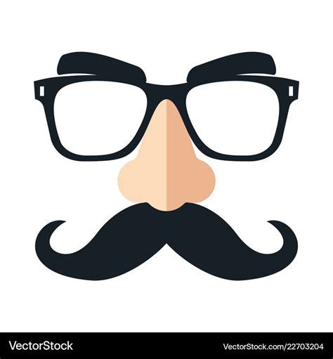 Disguise mask funny glasses Royalty Free Vector Image