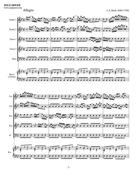 Bach Brandenburg Concerto No St Movement Sheet Music Pdf Free