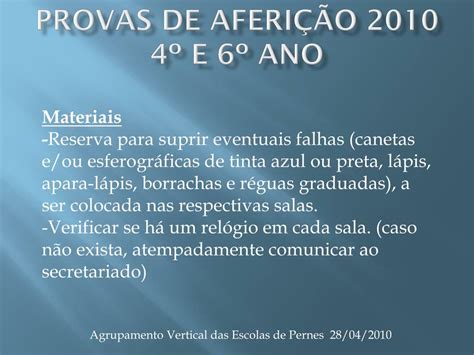 Ppt Provas De Aferi O E Ano Powerpoint Presentation Free