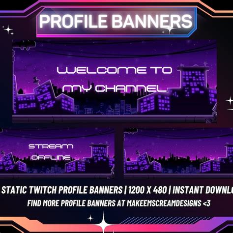 Purple Twitch Banners Etsy