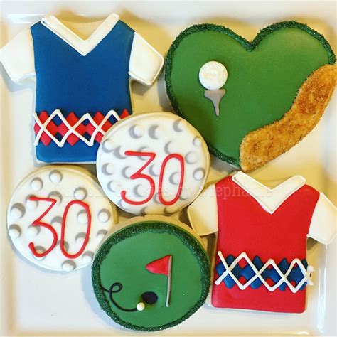 Golf Cookies 30th Birthday Cookies Argyle Cookies Golf Cookies Cake