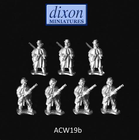 Dixons 25mm28mm Acw Acw019b Infantry In Greatcoat Standing Sentinel