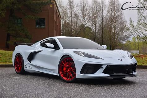 Lowered C8 with Red Shoes Looks Like an Exotic Euro - CorvetteForum