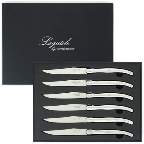 Topknife Laguiole Steak Knife Set Smooth Edge Stainless