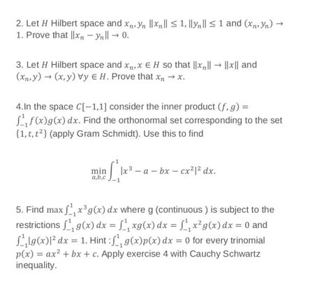 Solved 2 Let H Hilbert Space And Xn Yn Xn