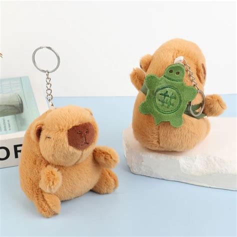 Eaura Simulation Simulation Capybara Keychain Capybara With Turtle