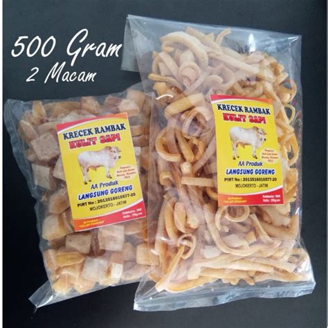 Jual Krecek Kerupuk Rambak Kulit Sapi Mentah 500gr Shopee Indonesia