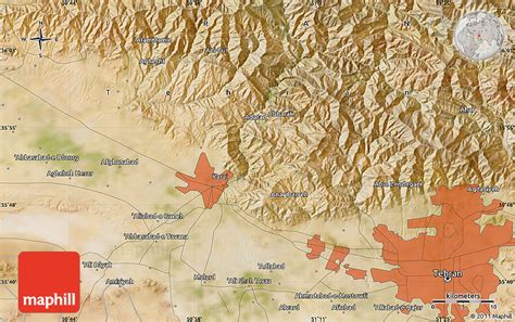 Satellite Map of Tehrān