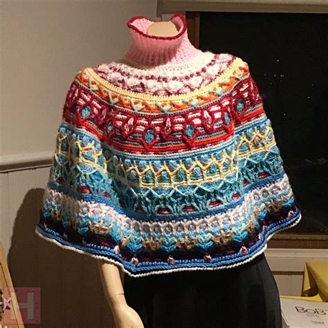 Circle Poncho Overlay Crochet Free Pattern Part 2 ・clearlyhelena Free Crochet Pattern