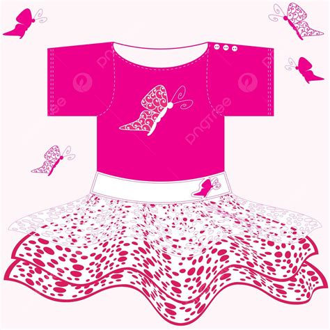 Baby Girl Dress Art Pink White Vector, Art, Pink, White PNG and Vector ...