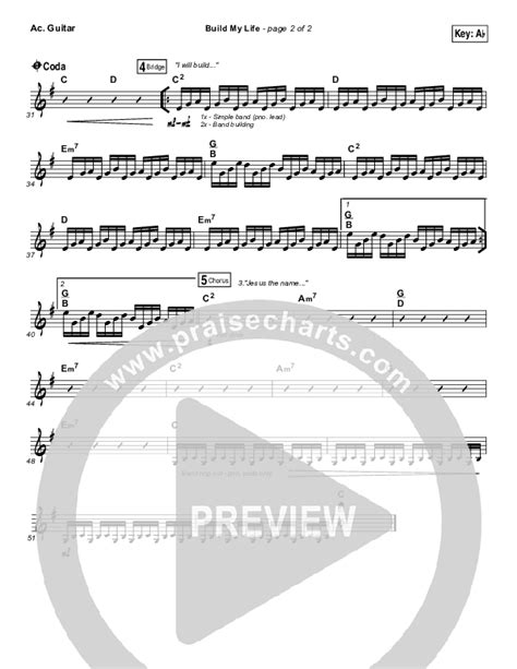 Build My Life Acoustic Guitar Sheet Music PDF (Pat Barrett) - PraiseCharts