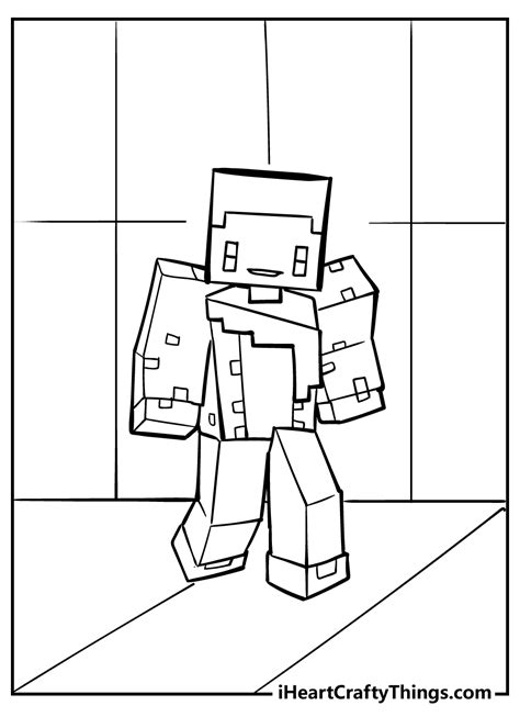 Minecraft Steve In Armor Coloring Pages