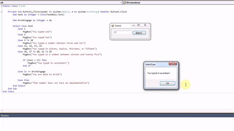 Vbnet Using Select Case Blocks Youtube