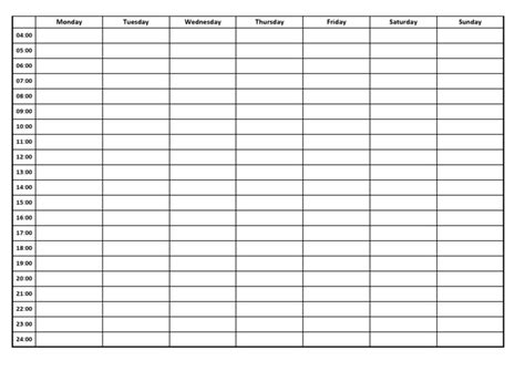 Weekly Schedule A4 - Full Page | PDF