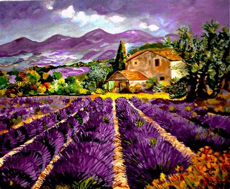 Lavender Field Oil Painting at PaintingValley.com | Explore collection ...