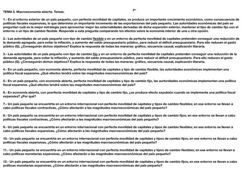 Tema Macro Abierta Ejercicios Apuntes Tema Macroeconom A