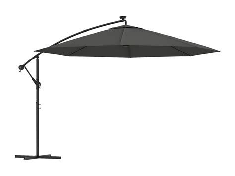 Parasol en porte à feux et poteau métallique 350 cm Anthracite