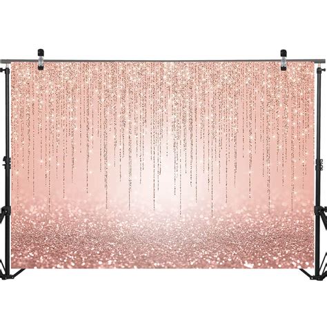 Mocsicka Rose Gold Glitter Backdrop 7x5ft Sweet 16th Girls Birthday Party Decorations Photo