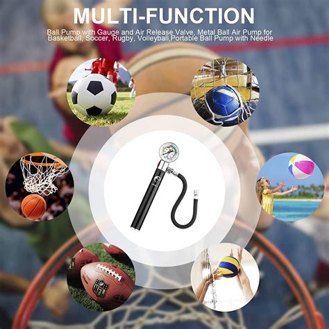 Ball Pump with Pressure Gauge - Sports Air Pump for Basketball