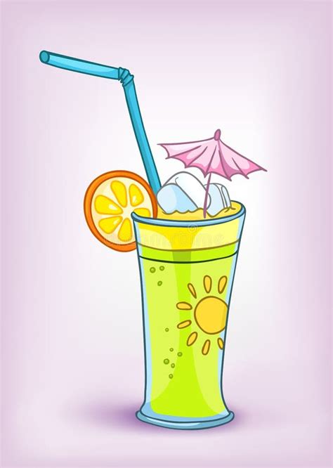 Cocktail De Boissons De Nourriture De Dessin Animé Illustration De