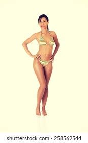 Sexy Brunette Woman Posing Swimsuit Stock Photo 258562544 Shutterstock