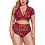 Amazon Avidlove Plus Size Lingerie Plus Floral Lace Scallop Trim Lingerie Set Deep V