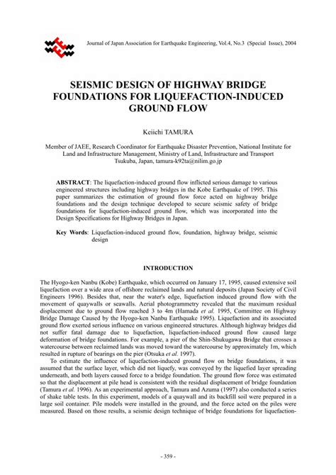 Pdf Seismic Design Of Highway Bridge Seismic Design Of Highway