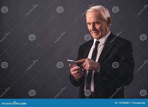 Handsome Old Businessman Stock Image Image Of Chat 118188081