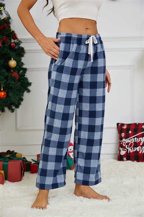 U2skiin Women Fleece Pajama Pants Comfy Plaid Pj Bottoms For Women