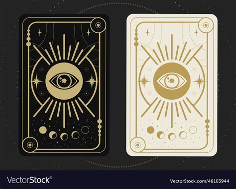 Tarot card concept set in black and white colors Vector Image