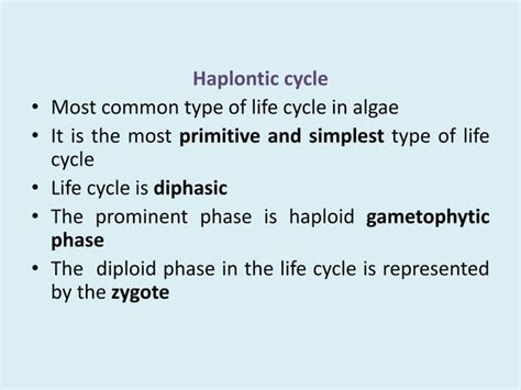 Life Cycle Of Algae PPT